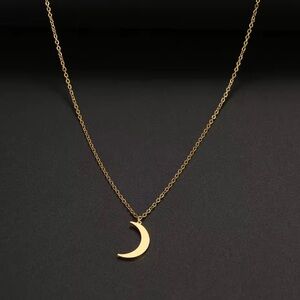 🌙 Minimalist Crescent Moon Necklace – Stainless Steel